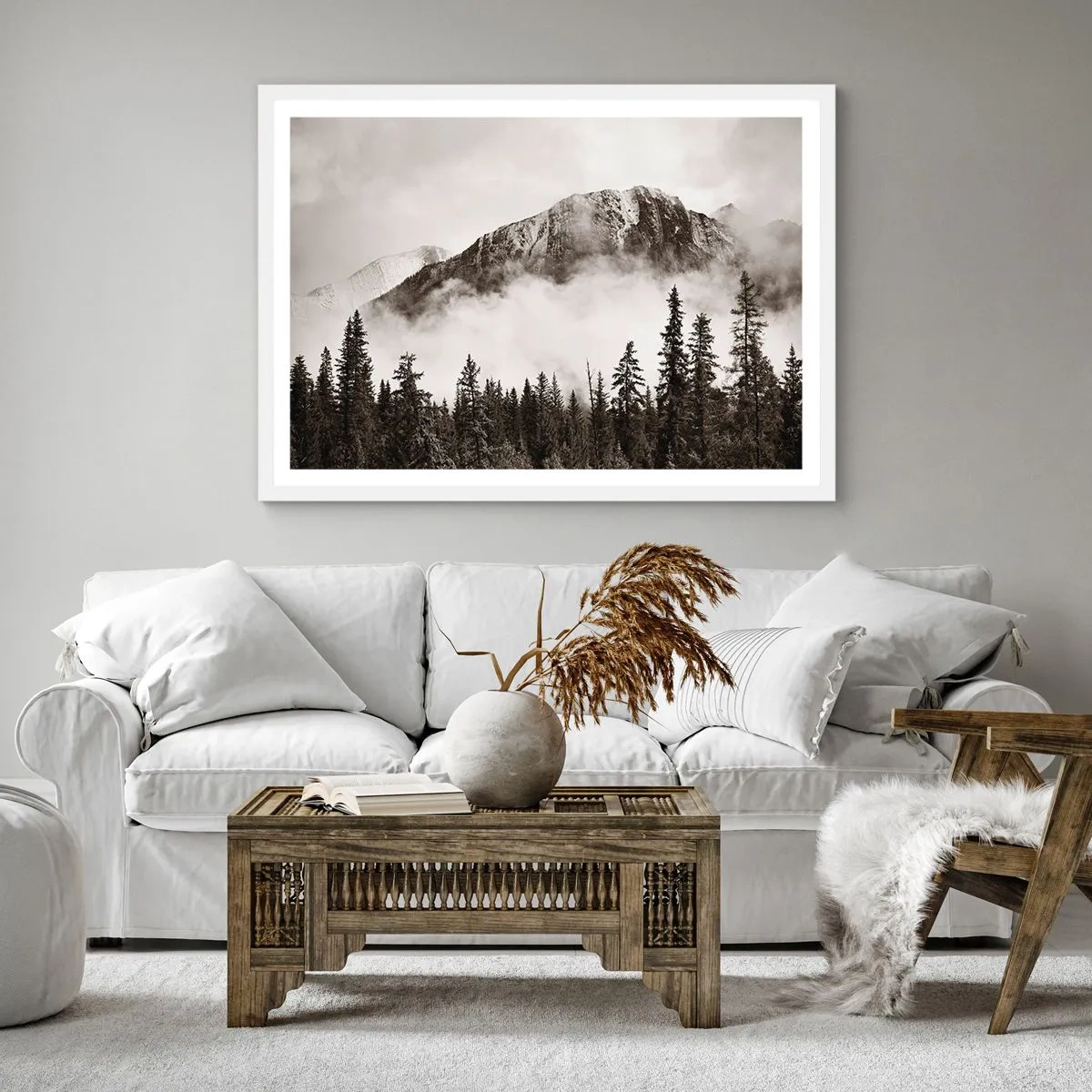 Plakát v bílém rámu - Žulový panovník - 40x40 cm