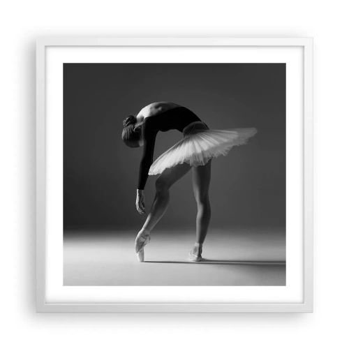Plakát v bílém rámu - Bella ballerina - 50x50 cm