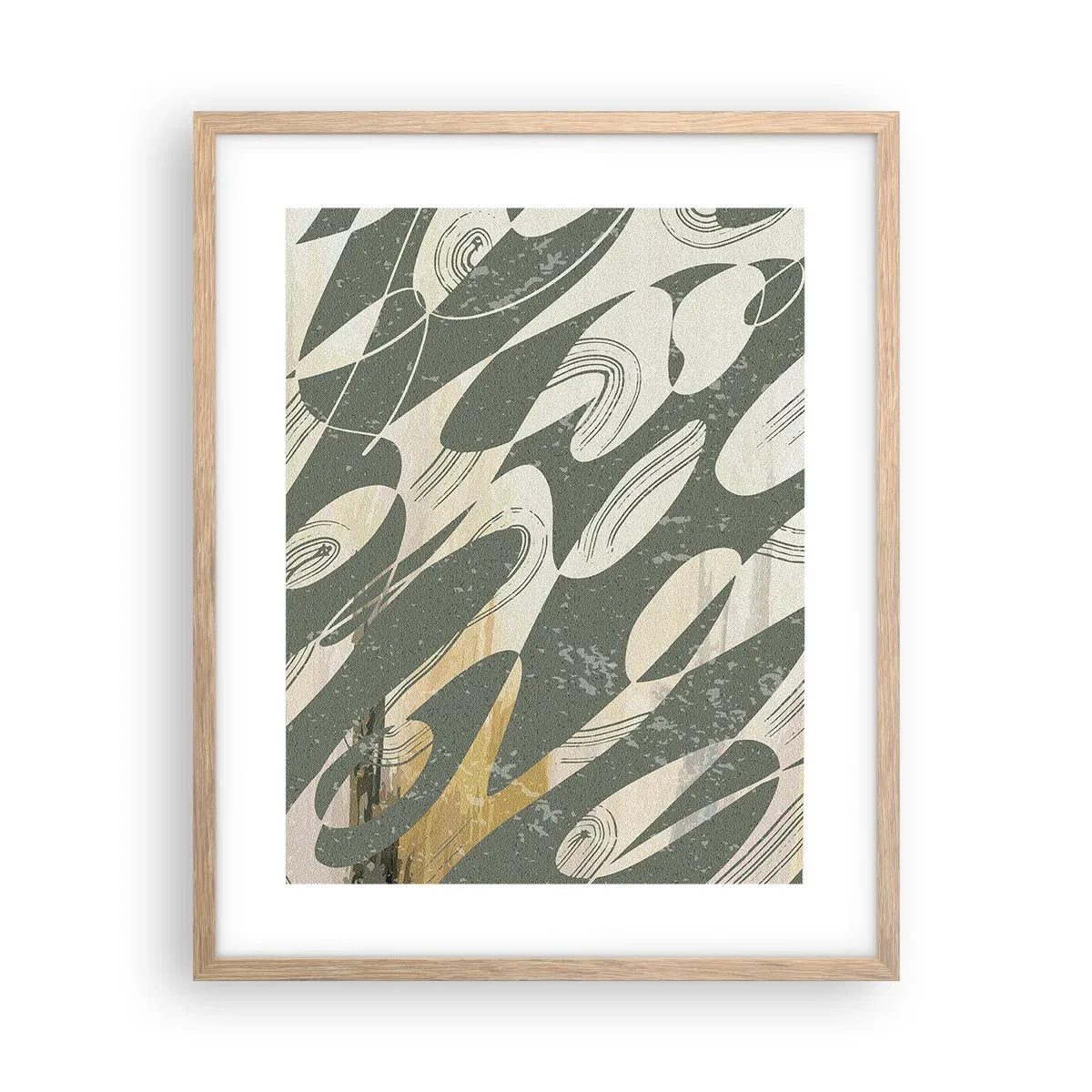 Plakát v rámu světlý dub - Rytmizovaná abstrakce - 40x50 cm