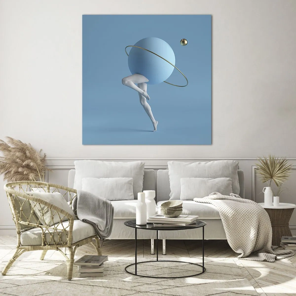 Obraz na skle - Šílenství planet - 30x30 cm