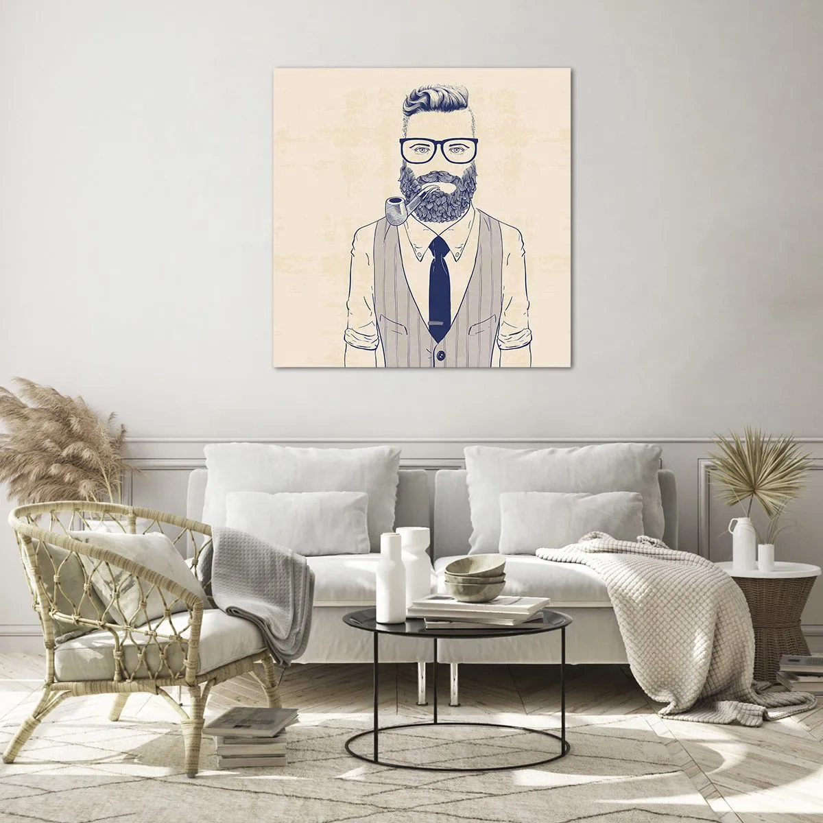 Obraz na skle - Pohodový, mužský a módní - 30x30 cm