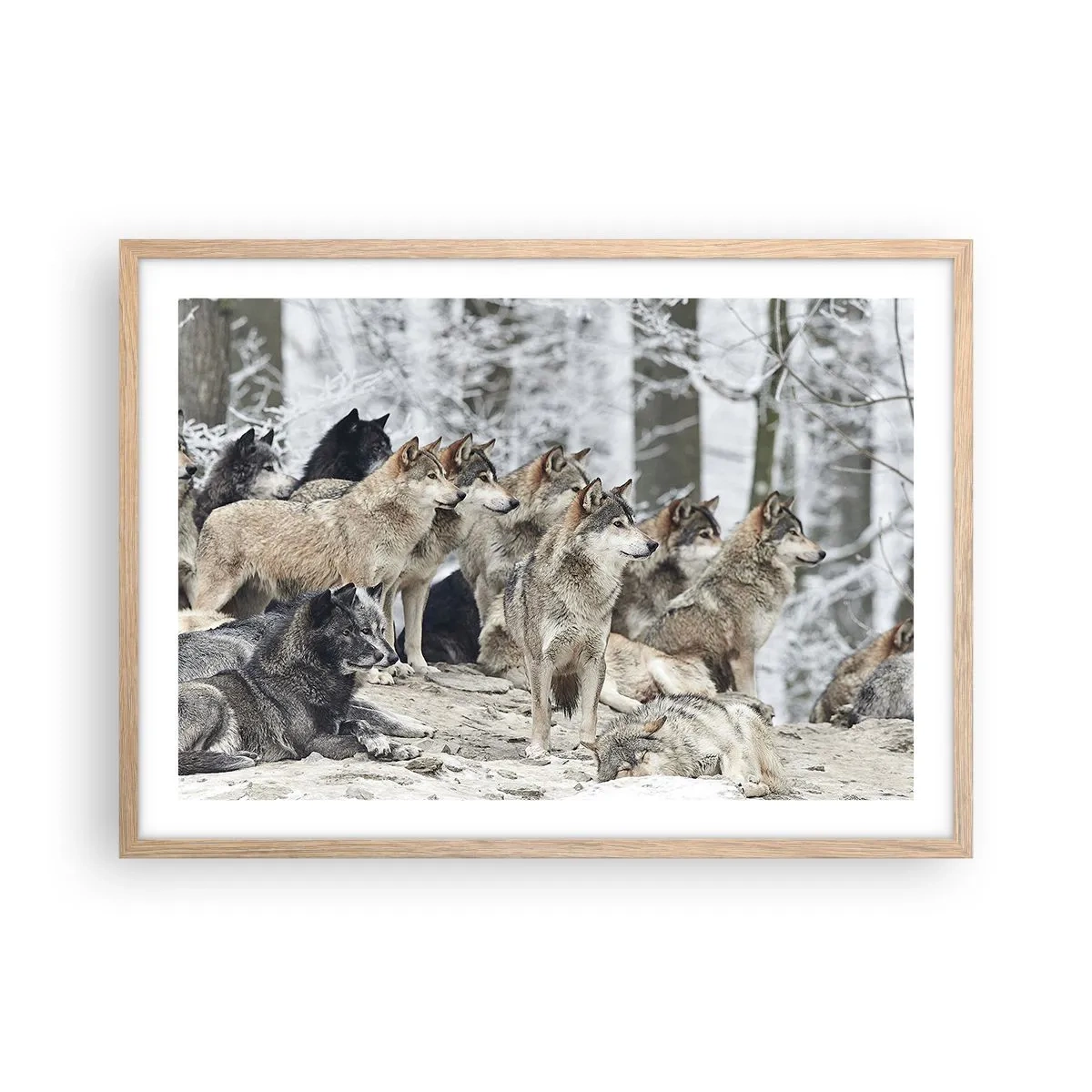 Plakát v rámu světlý dub - Rodina a přátelé - 70x50 cm