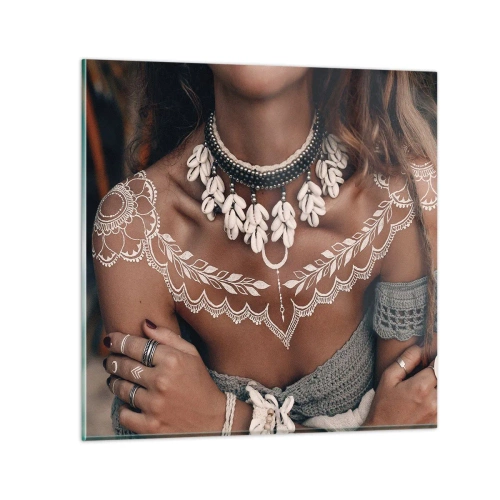 Obraz na skle - Talismany, rituály ženskosti - 30x30 cm