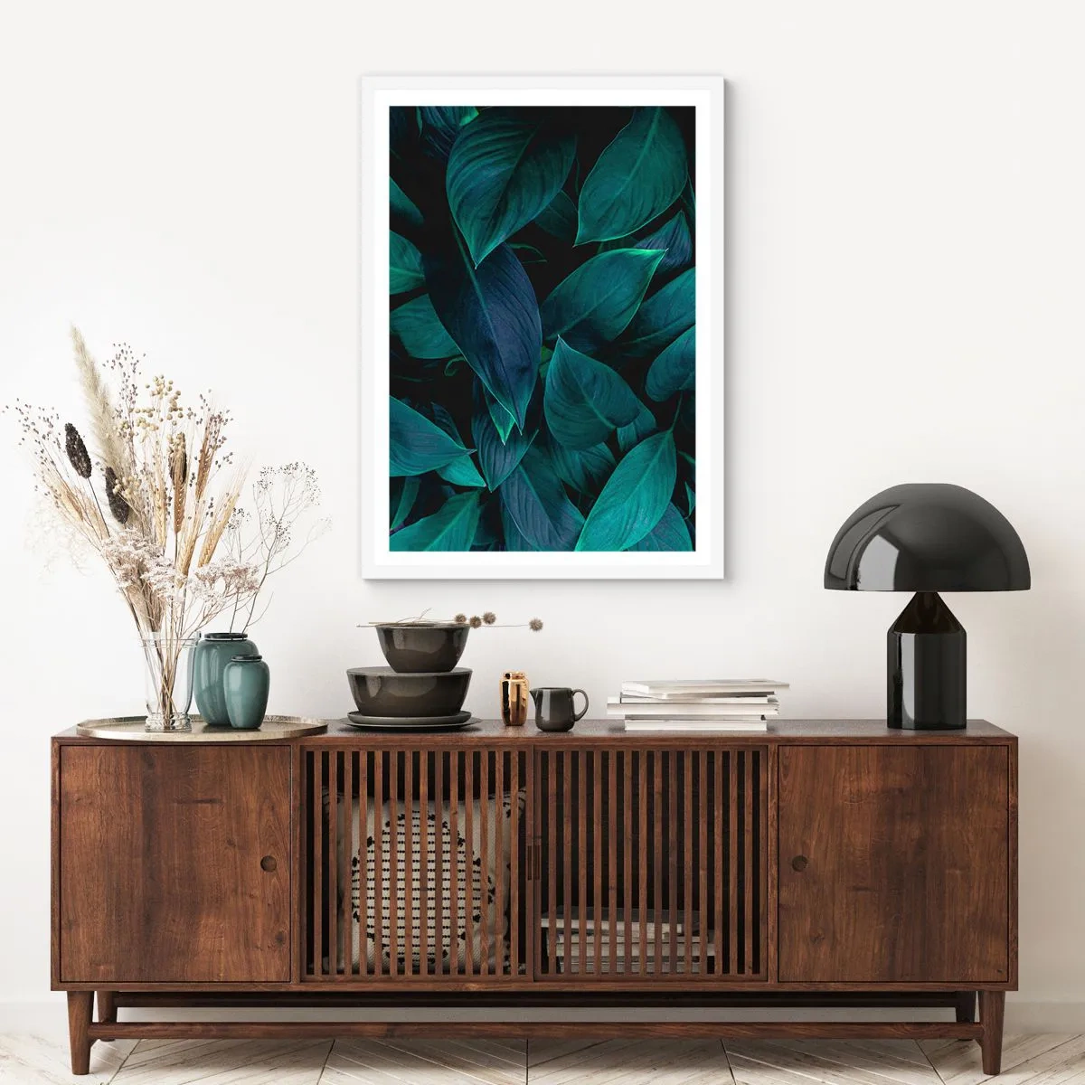 Plakát v bílém rámu - Zeleň sama o sobě - 70x100 cm