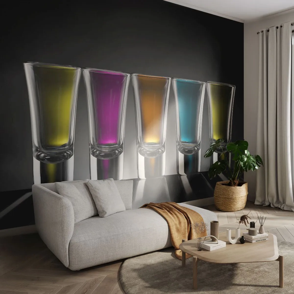Fototapeta Premium Canvas - Barvy radosti - Gastronomie, Nápoje, Brýle - 250x175 cm