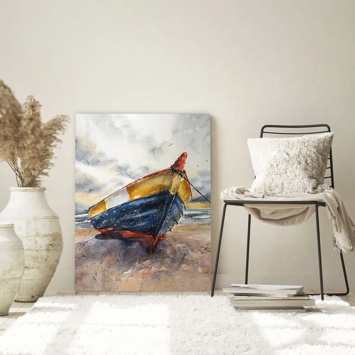 Obraz na skle - Odpočinek na břehu - 50x70 cm