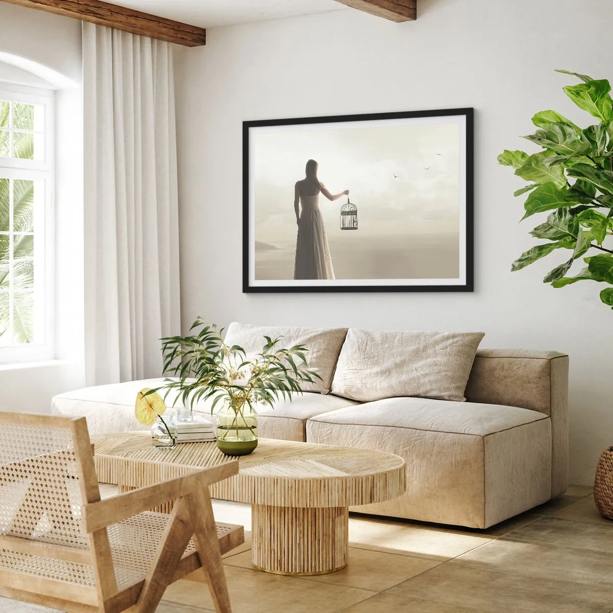 Plakát v černém rámu - Buď svobodná - 70x50 cm