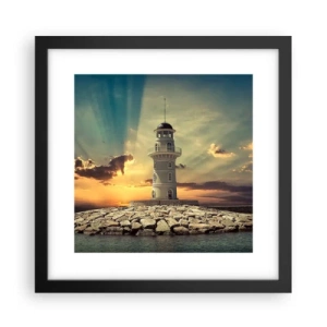 Plakát v černém rámu - Světlo - Dobro - Krása - 30x30 cm