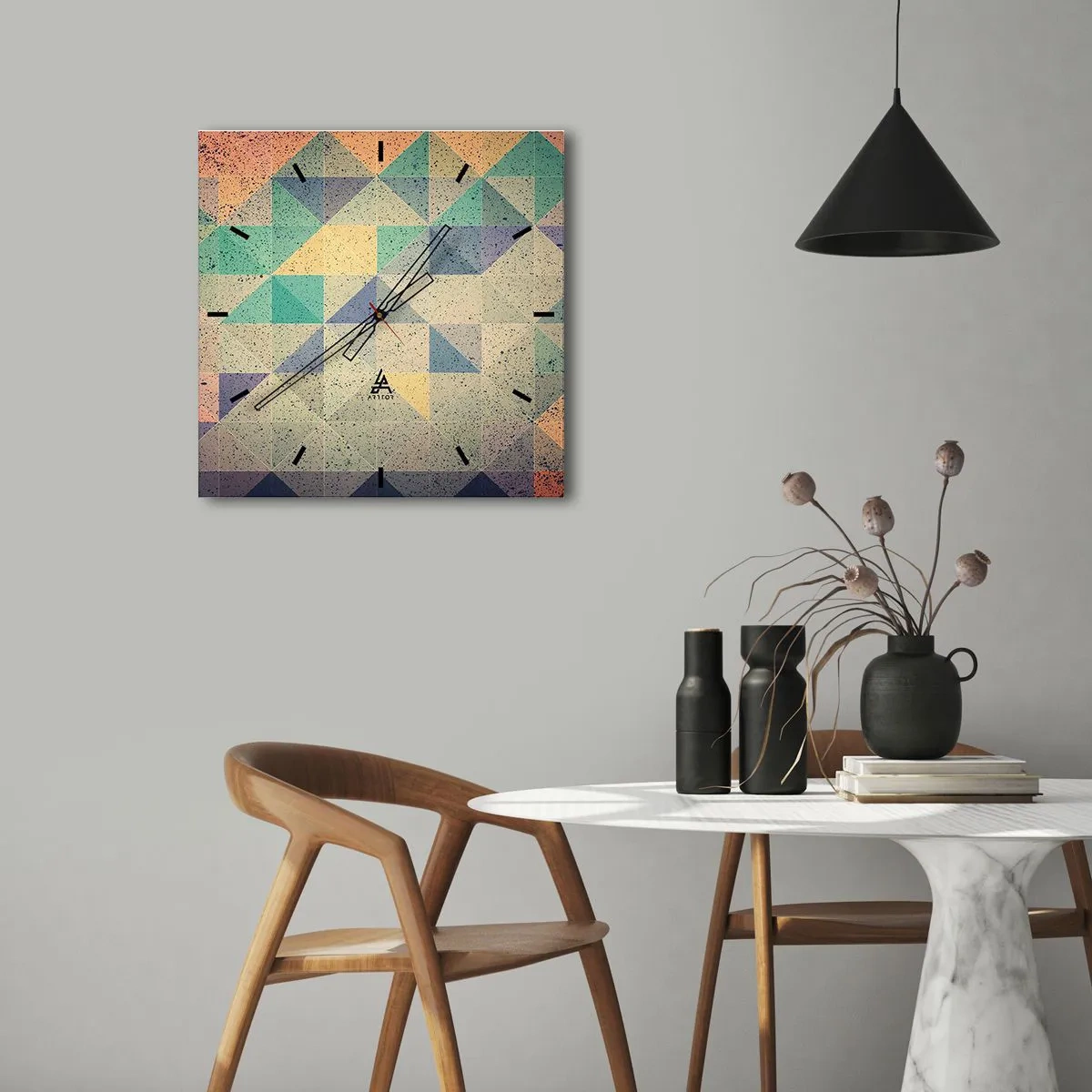 Nástěnné hodiny - Republika trojúhelníků - 30x30 cm