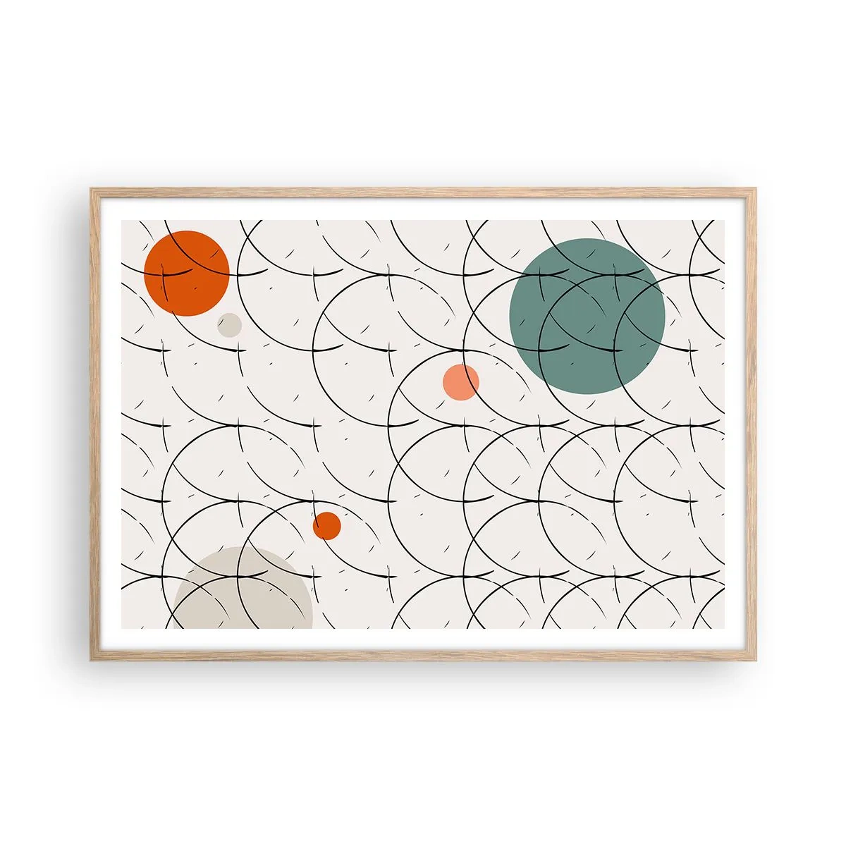 Plakát v rámu světlý dub - V duchu pop-artu - 100x70 cm