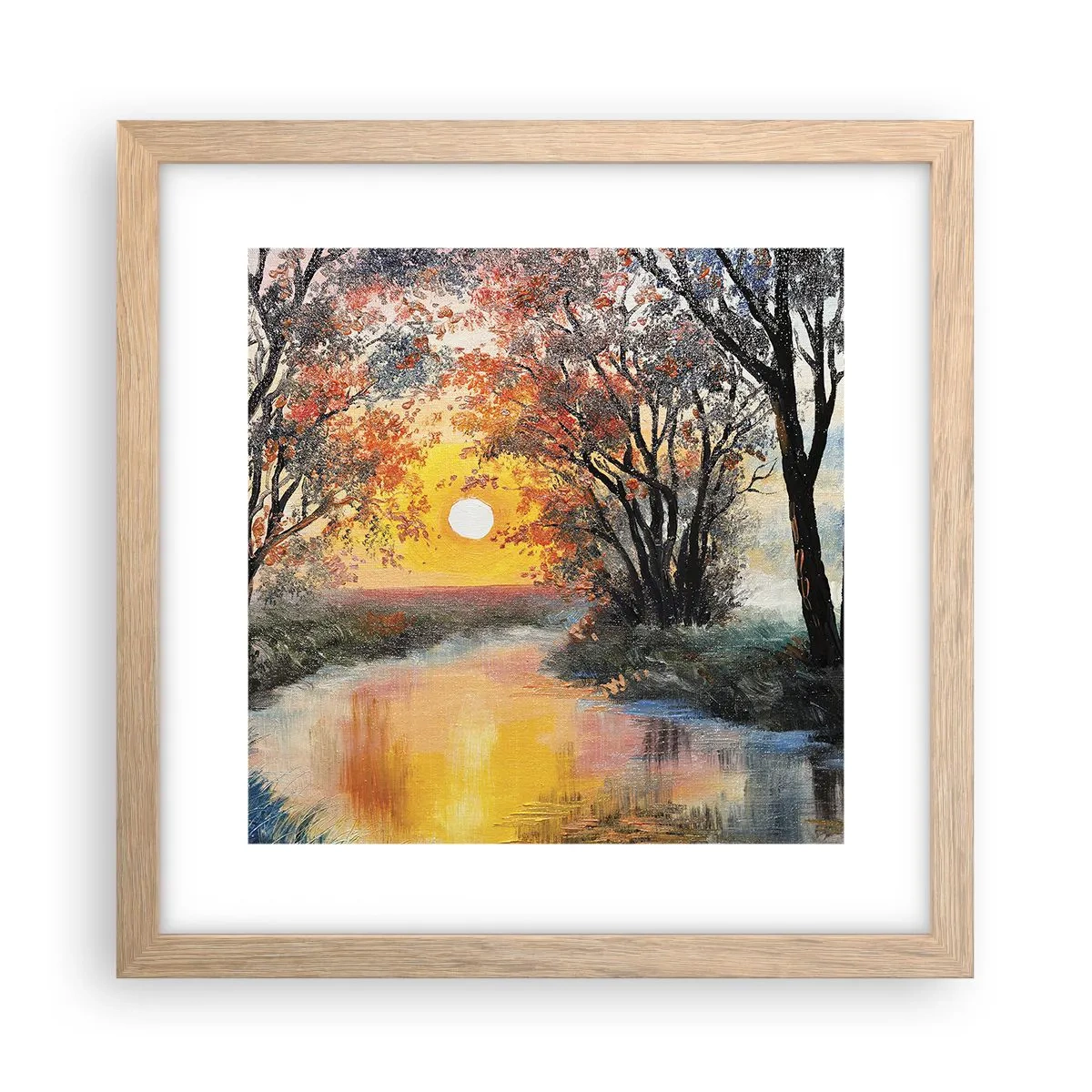 Plakát v rámu světlý dub - Podzimní nádech - 30x30 cm