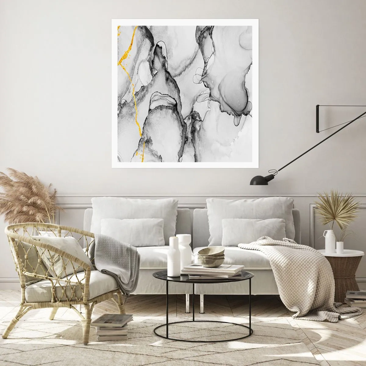 Plakát - Kompozice se zlatým motivem - 60x60 cm