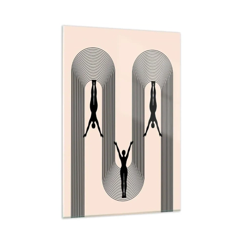 Obraz na skle - Vzhůru nohama - 80x120 cm