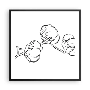 Plakát v černém rámu - Bavlněné chmýří - 60x60 cm