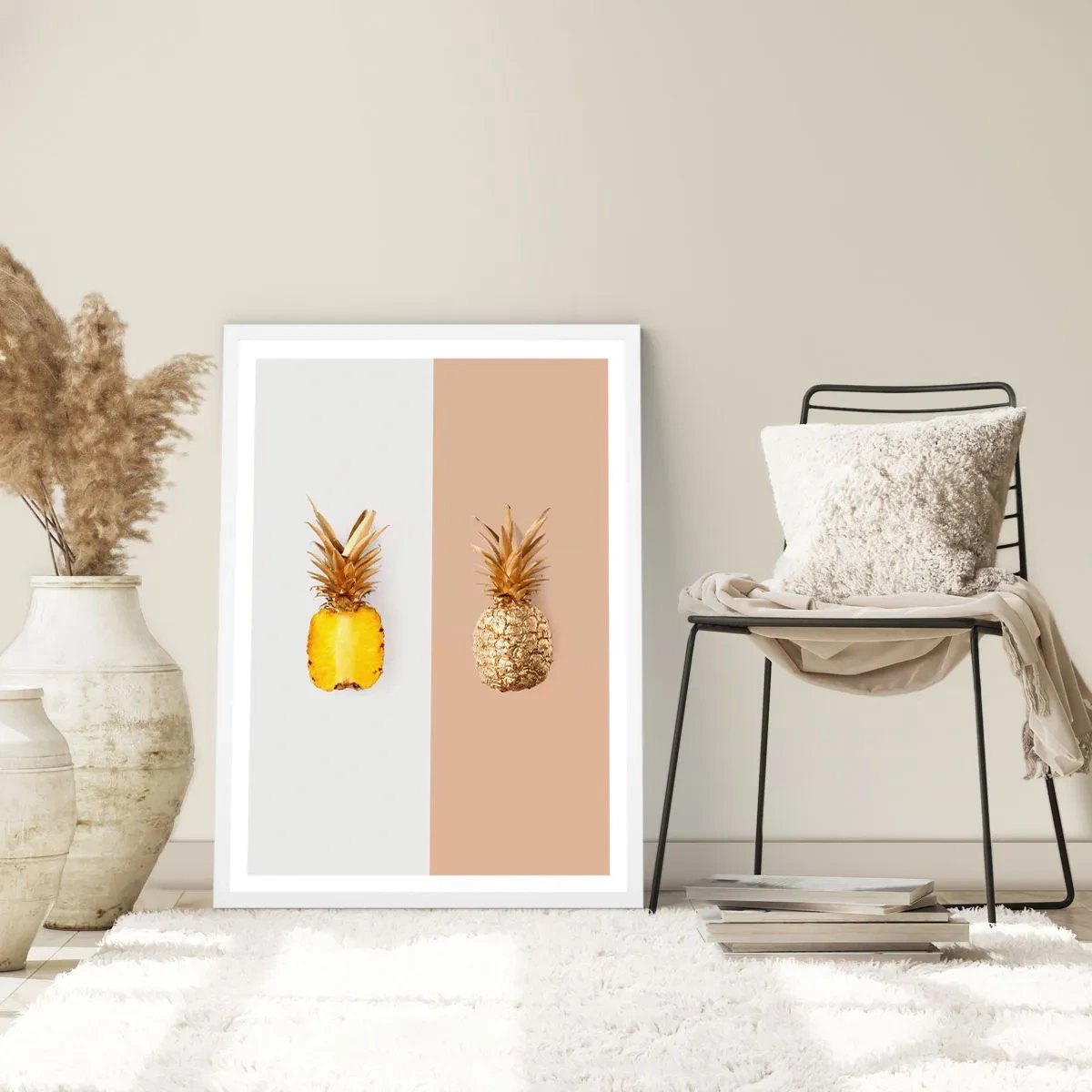 Plakát v bílém rámu - Ananas pro nás - 40x50 cm