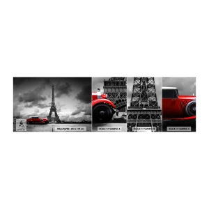 Vzor Fototapety Samolepicí Deluxe Sticker - Ne tak dávno v Paříži - Automobilový průmysl, Eiffelova věž, Paříž - 100x30 cm