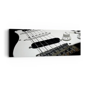 Obraz na plátně - Zvuk skrytý v bílé - 90x30 cm