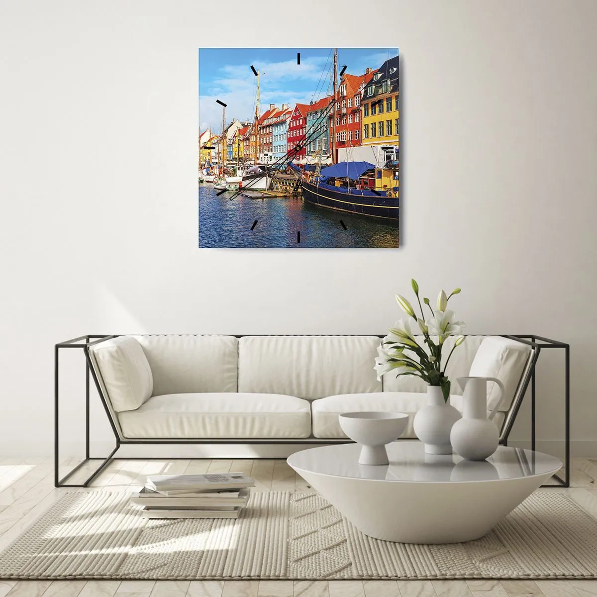 Nástěnné hodiny - Radostné nábřeží - 40x40 cm