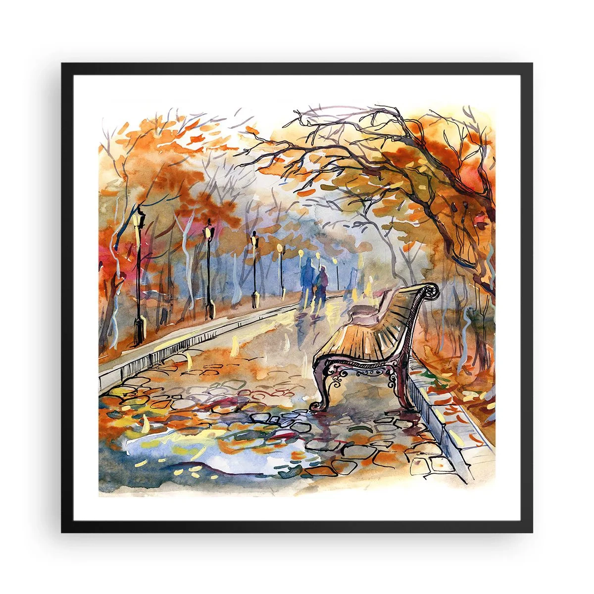 Plakát v černém rámu - Společně putovat podzimem - 60x60 cm