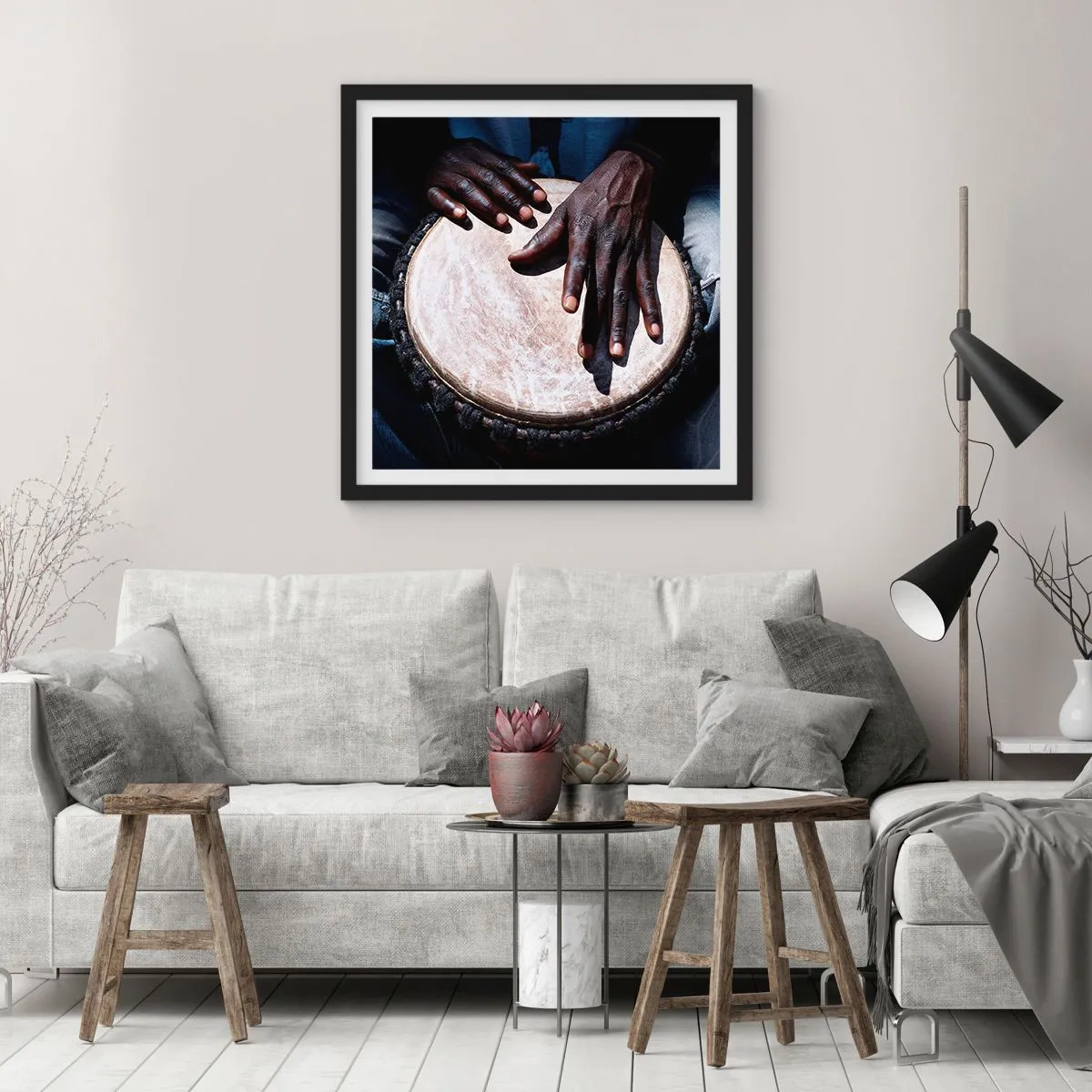 Plakát v černém rámu - Žijte ve svém rytmu - 30x30 cm
