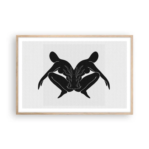 Plakát v rámu světlý dub - Společná duše - 91x61 cm