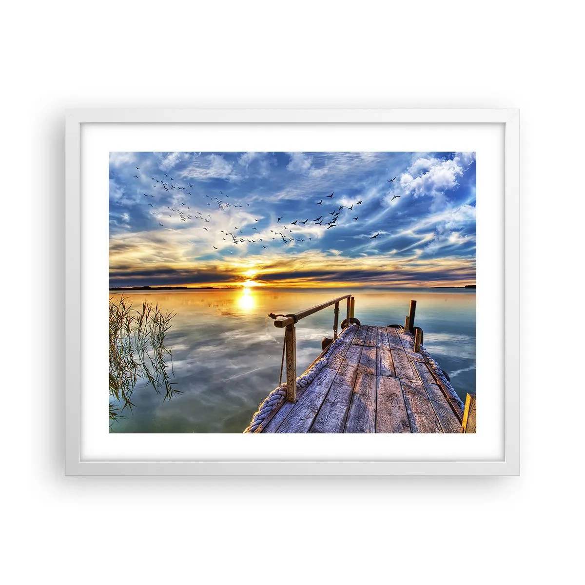 Plakát v bílém rámu - Vítr jde odpočívat - 50x40 cm