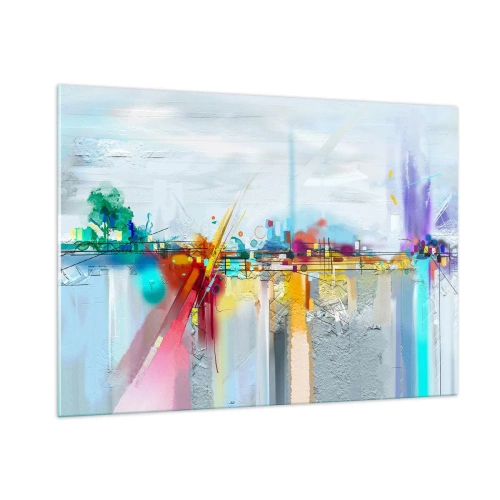 Obraz na skle - Most radosti nad řekou života - 100x70 cm