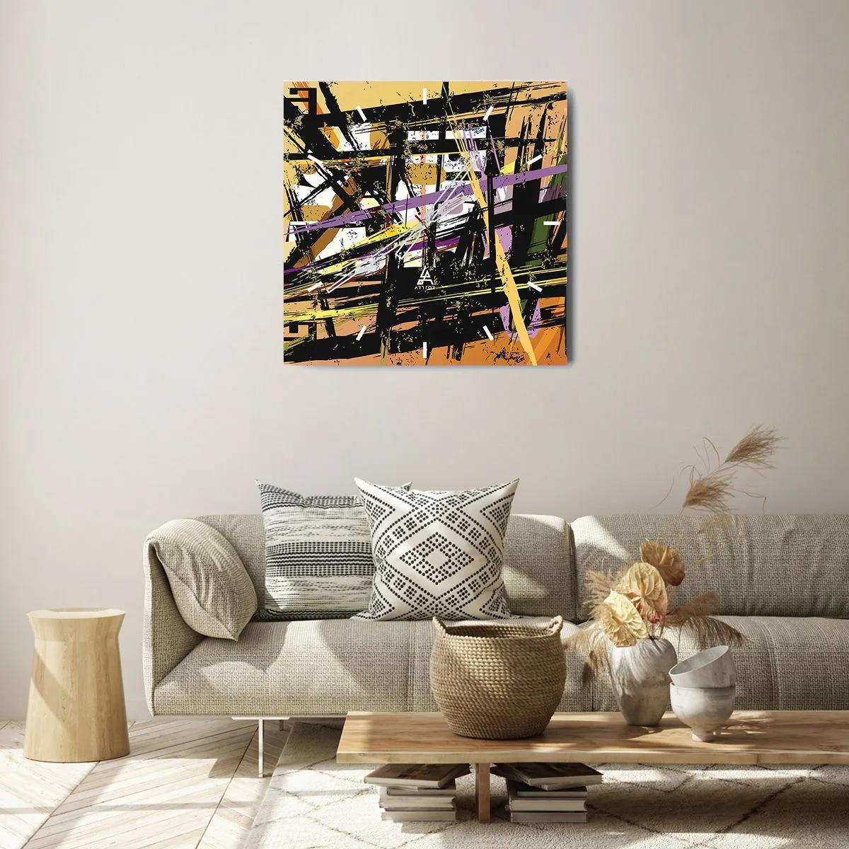 Nástěnné hodiny - Ostrý řez - 40x40 cm