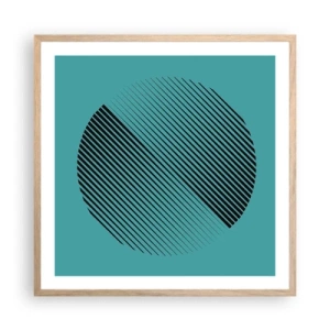 Plakát v rámu světlý dub - Kruh – geometrická variace - 60x60 cm
