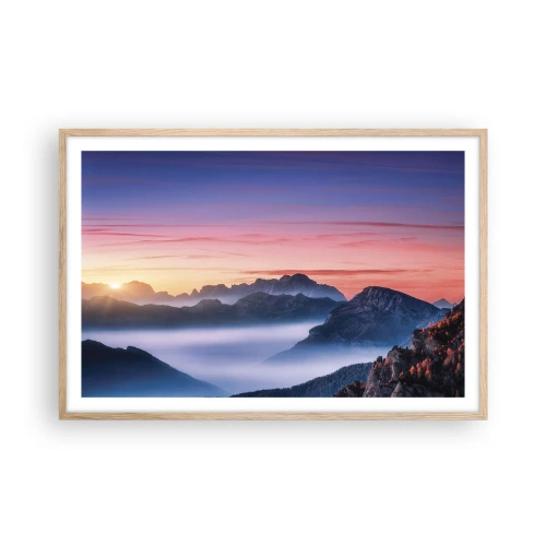 Plakát v rámu světlý dub - Nad údolími - 91x61 cm
