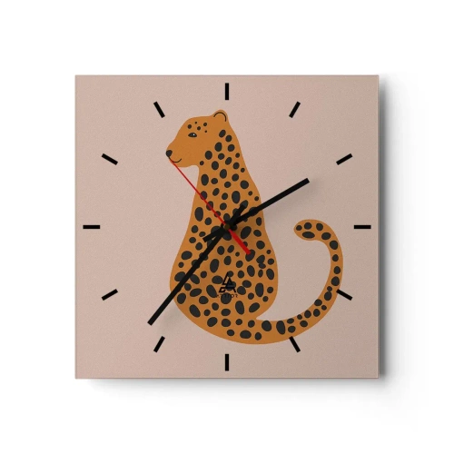 Nástěnné hodiny - Leopardní vzor je v módě - 30x30 cm
