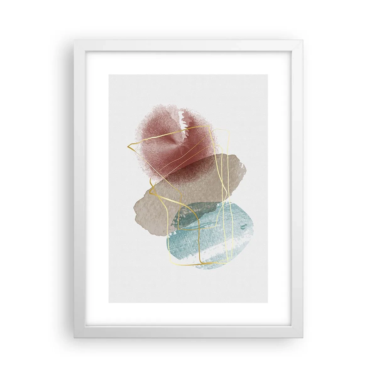 Plakát v bílém rámu - Korálky prostoru - 30x40 cm
