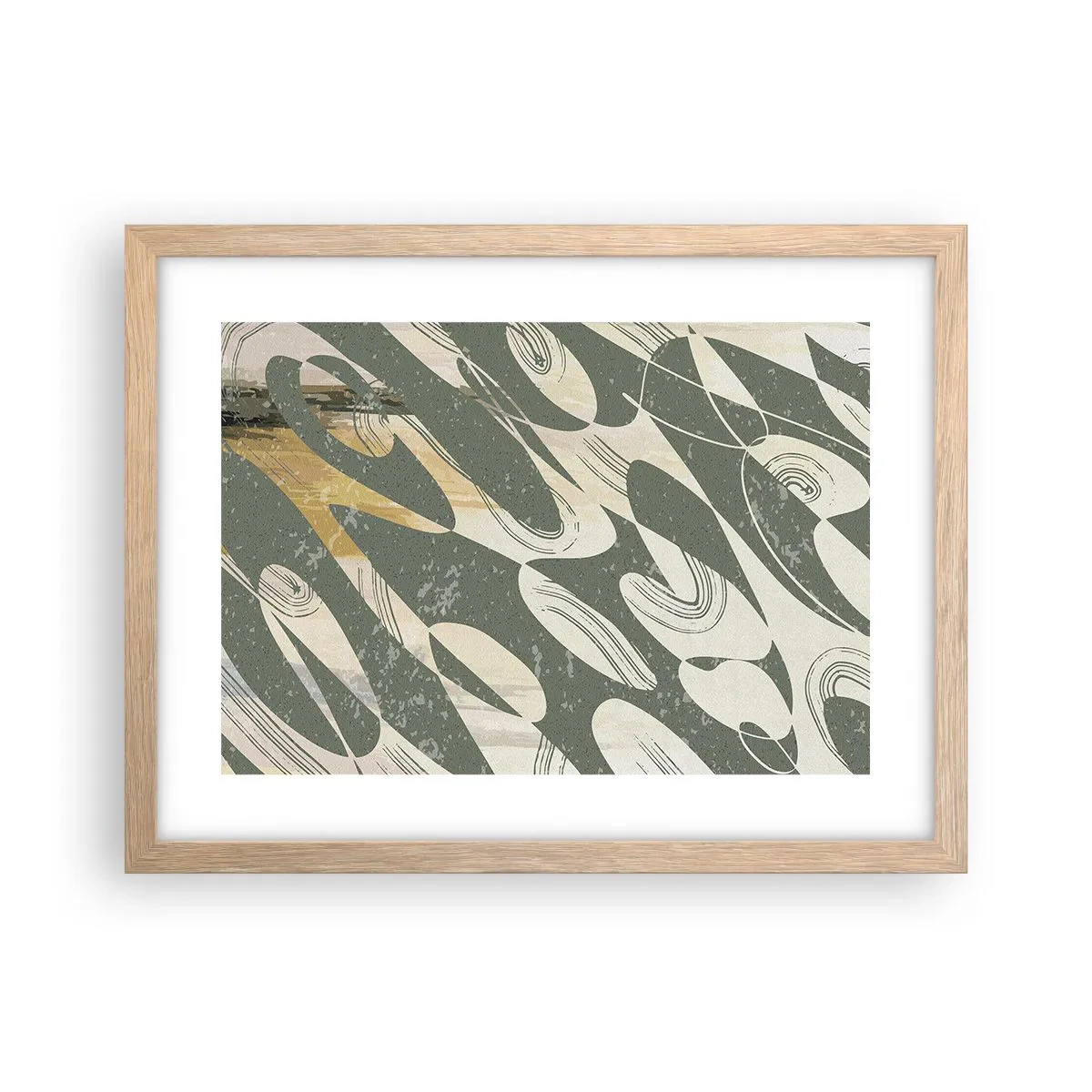 Plakát v rámu světlý dub - Rytmizovaná abstrakce - 40x30 cm