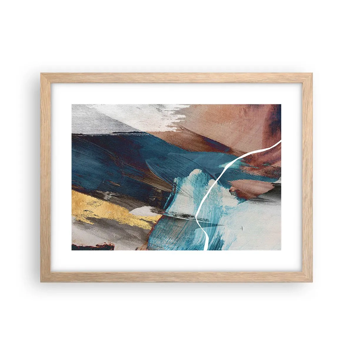 Plakát v rámu světlý dub - Na plno a s energií - 40x30 cm