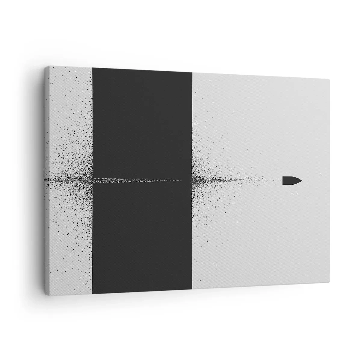 Obraz na plátně - Symbolický projektil v minimalistickém, abstraktním stylu. - 70x50cm - Přímo k cílu - Moderní nástěnná dekorace do obývacího pokoje a ložnice ARTTOR
