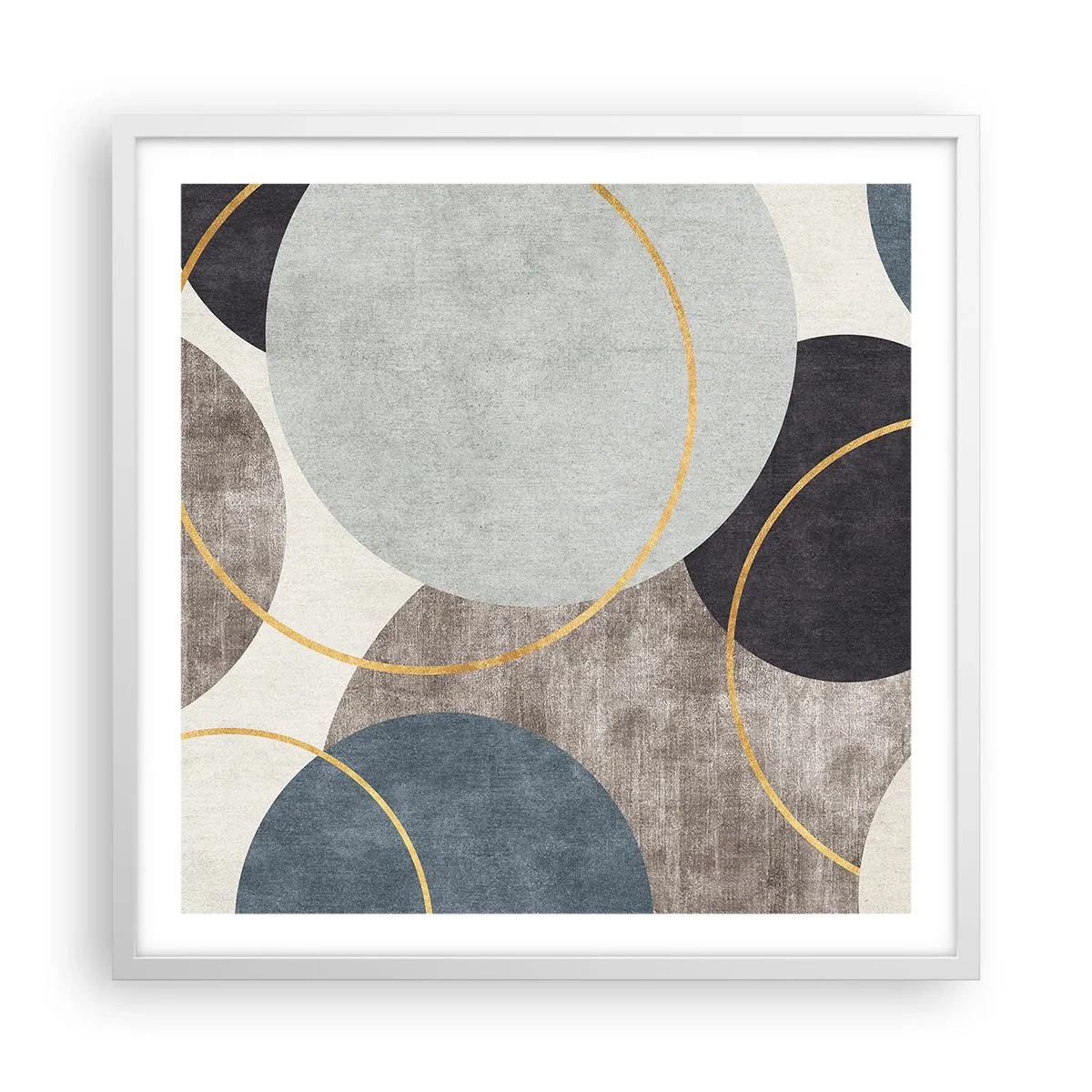 Plakát v bílém rámu - Kruh za kruhem - 60x60 cm