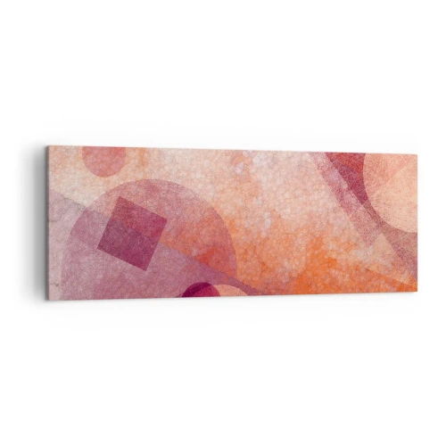 Obraz na plátně - Geometrické proměny v růžové - 140x50 cm