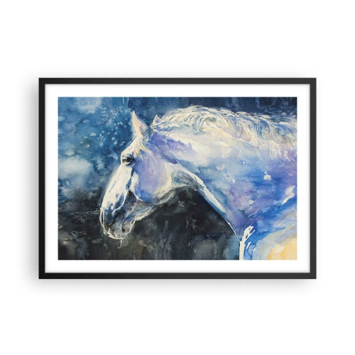 Plakát v černém rámu - Portrét v modré záři - 70x50 cm