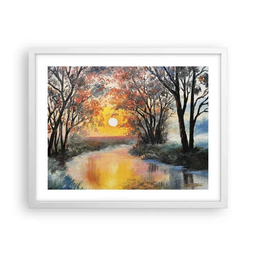 Plakát v bílém rámu - Podzimní nádech - 50x40 cm