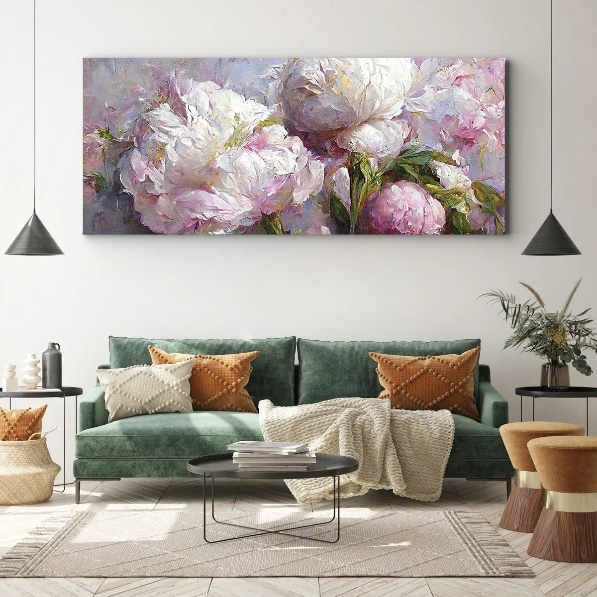 Obraz na plátně - Kytice překypující životem - 100x40 cm
