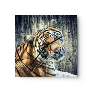 Nástěnné hodiny - Portrét v pramenech světla - 40x40 cm