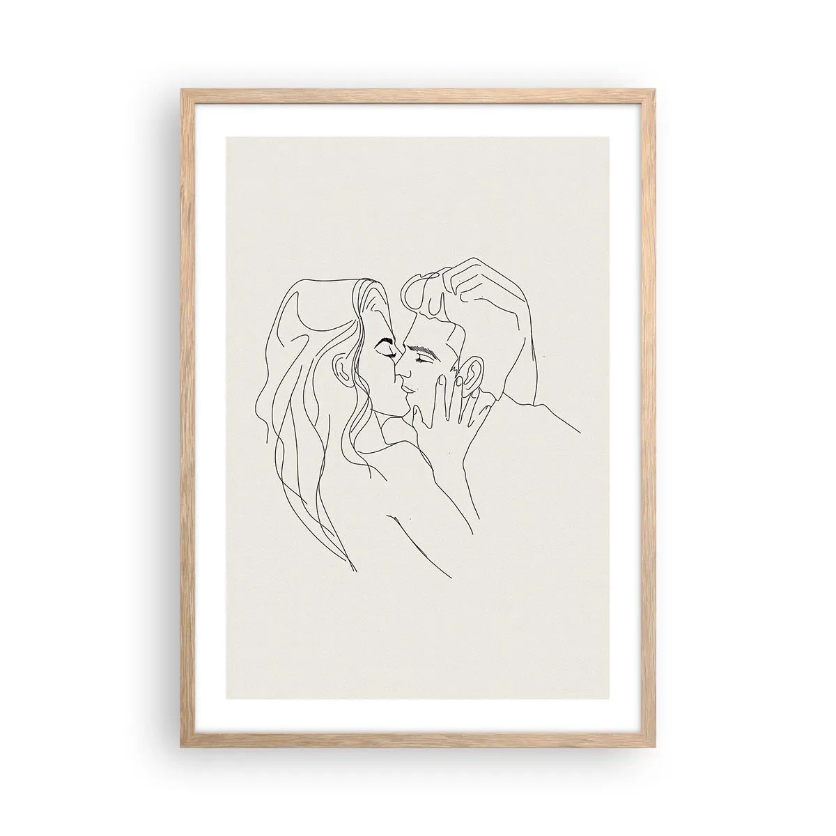 Plakát v rámu světlý dub - Zamotaní citem - 50x70 cm