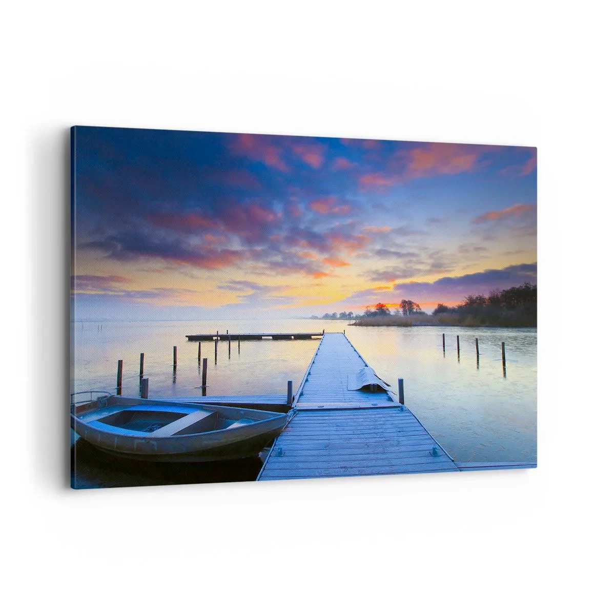 Obraz na plátně - Fialovo-zlatý klid - 120x80 cm