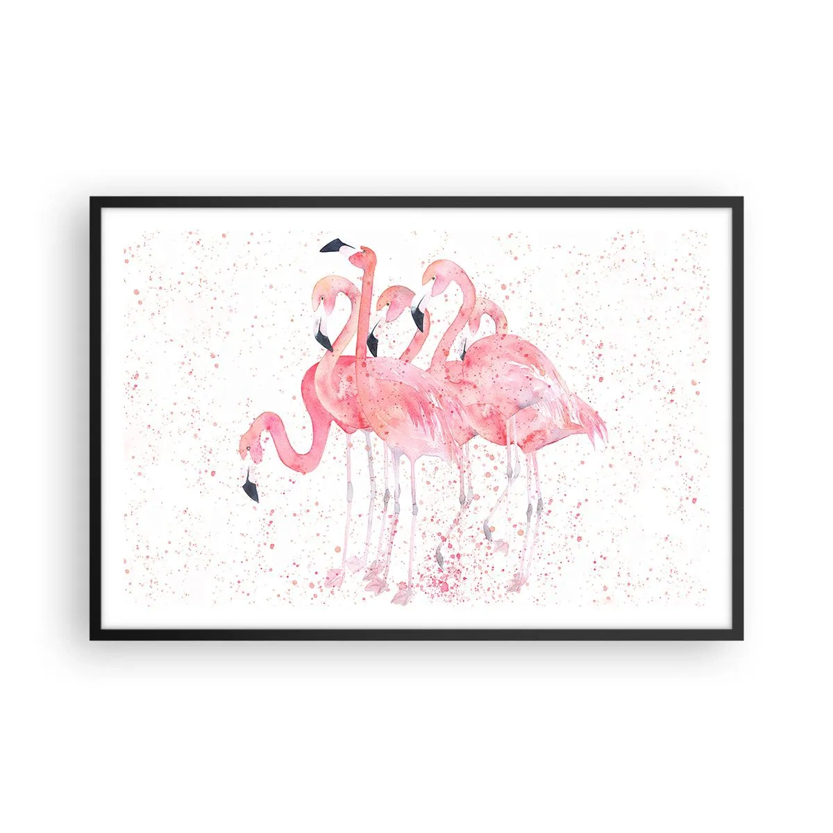 Plakát v černém rámu - Růžový ansámbl - 91x61 cm