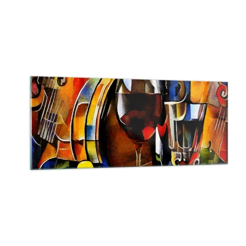 Obraz na skle - I svět dostává barvy - 100x40 cm