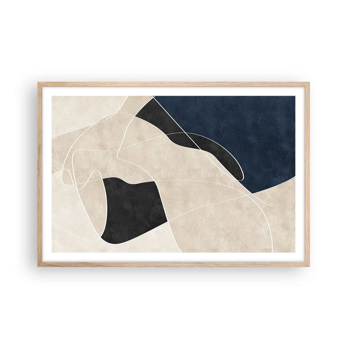 Plakát v rámu světlý dub - Abstraktní kompozice – kontrast barev - 91x61 cm