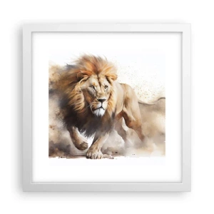 Plakát v bílém rámu - Král se pohnul - 30x30 cm