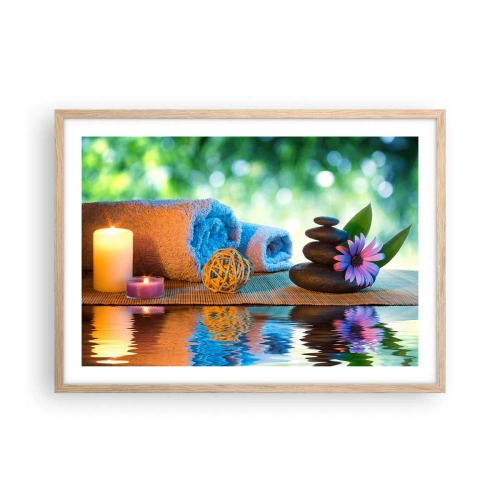 Plakát v rámu světlý dub - Čas pro tělo - 70x50 cm