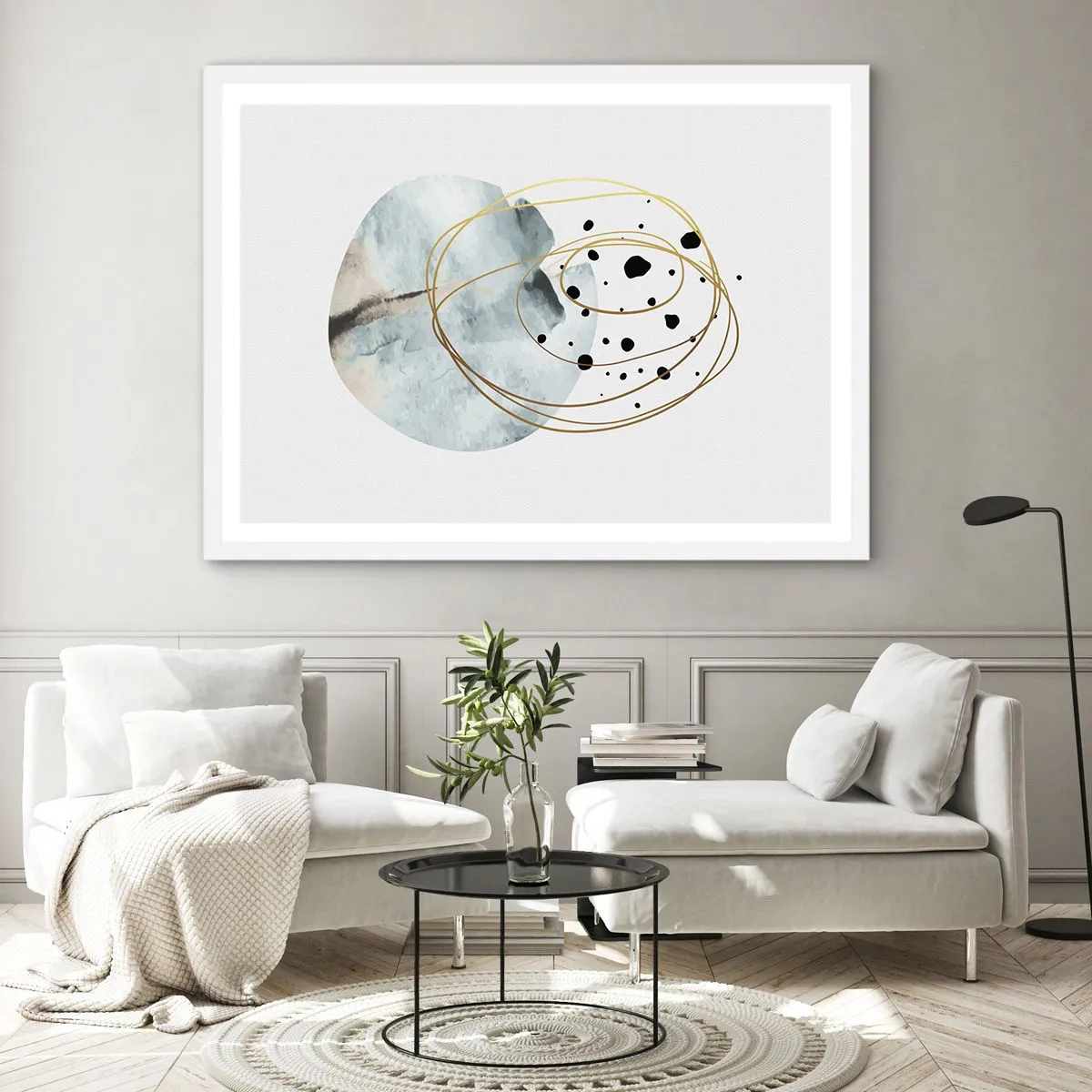 Plakát v bílém rámu - V objetí prostoru - 91x61 cm