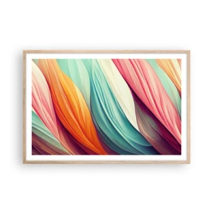 Plakát v rámu světlý dub - Duhový uzel - 91x61 cm